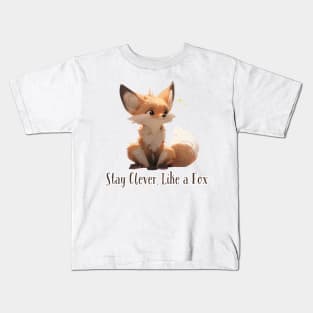 "Stay Clever, Like a Fox" Digital Art Print on Kids T-Shirt